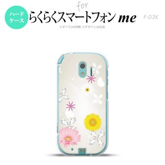 【F03K】【スマホケース/スマホカバー】F03K スマホケース らくらくスマートフォンme F-03K カバー 花柄・ミックス（B） 白 nk-f03k-274【メール便送料無料】
