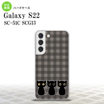 SC-51C SCG13 Galaxy S22 スマホケース 背面ケース ハードケース 猫 イラスト グレー メンズ レディース nk-s22-1136