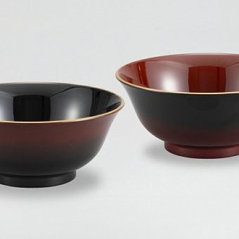 ぼかし塗　ラーメン丼ペア インテリア 漆器 盆 カタログギフト 景品 粗品