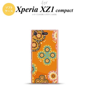 【SO02K】【スマホケース/スマホカバー】【エクスペリア XZ1】SO02K スマホケース Xperia XZ1 Compact SO-02K カバー エクスペリア XZ1 エスニック花柄 オレンジ nk-so02k-tp1585【メール便送料無料】