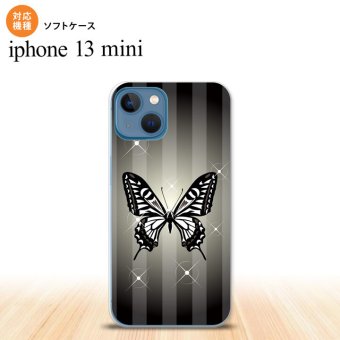 iPhone13mini iPhone13 mini ケース ソフトケース バタフライ 蝶 E 黒 iPhone ミニ 5.4インチ  おしゃれ かわいい メンズ レディース キッズ デザインたくさん nk-i13m-tp315