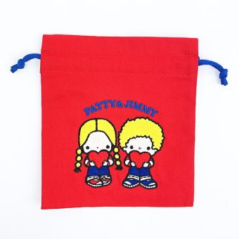 サンリオ パティ＆ジミー サガラ刺繍巾着 レトロ サンリオキャラクターズ5 Sanrio