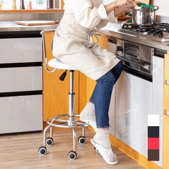 キッチンチェア 昇降 回転チェア ワンタッチ 高さ調節 キャスター付き キッチン椅子 キッチン回転チェアー カウンターチェア 台所 椅子 回転 ハイスツール ハイチェア 丸椅子 背もたれ付き 敬老の日　送料無料