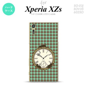 SO03J スマホケース Xperia XZs SO-03J カバー エクスペリア XZs チェック時計 緑 nk-so03j-1223【Xperia XZs SO-03J エクスペリア XZs  スマホケース スマホカバー】【メール便送料無料】