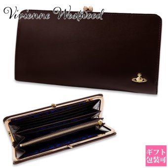 ヴィヴィアン 長財布 レディース ブランド がま口 vivienne westwood ヴィヴィアンウエストウッド ヴィンテージ WATER ORB 長財布 がま口 ダークブラウン 3118M11-3-F