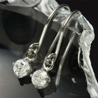 ダイヤモンドピアス プラチナ PT900 0.1ct フックピアス レディース ジュエリー アクセサリー 揺れる ダイヤピアス シンプル 華奢 上品 大人 ギフト プレゼント