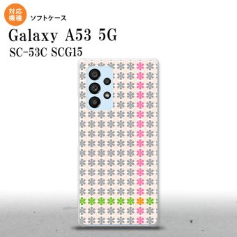 SC-53C SCG015 Galaxy A53 5G スマホケース 背面ケースソフトケース 花十時 ふんわり グレー メンズ レディース nk-a53-tp1354