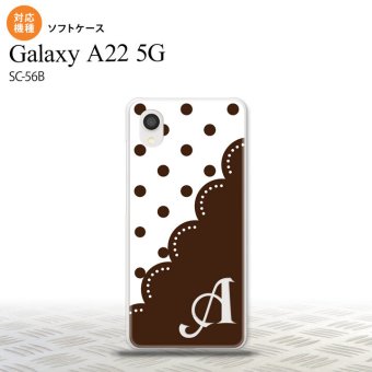 SC-56B Galaxy A22 スマホケース ソフトケース ドット レース A 茶 +アルファベット メンズ レディース nk-a22-tp345i