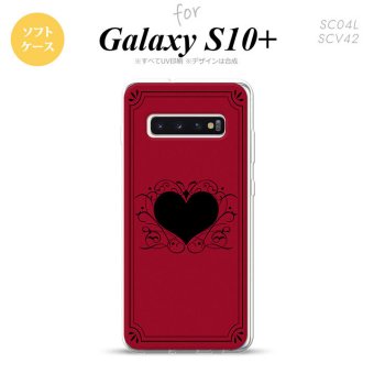 SC-04L SCV42 Galaxy S10+ スマホケース ソフトケース ハート 飾り 赤 メンズ レディース nk-s10p-tp614