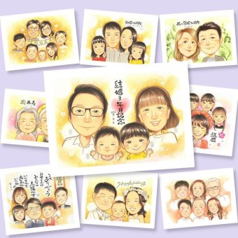 プレゼント 結婚記念日 似顔絵 ギフト 名入れ 手描き 贈り物 結婚記念日 周年記念 お祝い 金婚式 記念日 結婚30周年 結婚10周年 夫婦 お母さん お父さん 家族 両親 下書き確認 修正無料 名入れ 宝物 そっくり サプライズ 親孝行 結婚記念日 思い出 感謝 記念 イラスト 初任給 喜ばれる 百寿祝い 喜寿祝い キレイ メモリアル 古希祝い カラフル