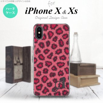 【iPhoneX】【スマホケース/スマホカバー】【アイフォンX】iPhoneX スマホケース ケース アイフォンX イニシャル 豹柄 ピンク nk-ipx-026ini【メール便送料無料】