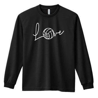 バレーボール ロンT 長袖 Tシャツ メンズ 練習着 レディース ジュニア ウェア ドライ おもしろ tシャツ 名入れ おしゃれ キッズ 文字入れ無料 「Love バレーボールロゴ」 アートワークスコウベ 【送料無料】