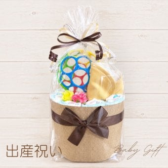 おむつケーキ 出産祝い ベビーギフト 人気 オーボール＆スタイ おむつサイズ選択可 女の子 男の子 親戚 友達 同僚