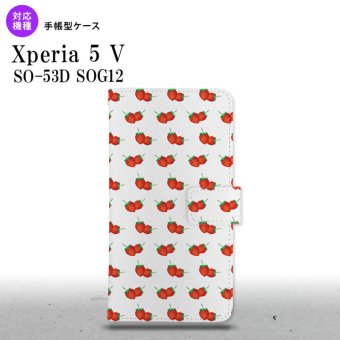 Xperia 5V Xperia 5V 手帳型スマホケース カバー 苺 イチゴ 小 赤 2023年 10月発売 nk-004s-xp55-dr045