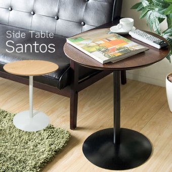 センターテーブル サイドテーブル Santos(サントス) st-019 北欧 おしゃれ 木製 丸 ソファテーブル 机 テーブル ナイトテーブル スリム ラウンドテーブル ミニテーブル サブテーブル ナチュラル ホワイト ブラウン 沖縄 新生活