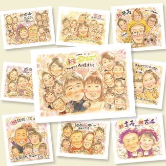 金婚式のプレゼントに、意外に喜ばれる手描き似顔絵のプレゼント。下書き確認ができるので、安心して贈れます。 似顔絵 ギフト 金婚式 名入れ 贈り物 手描き プレゼント 金婚式 銀婚式 結婚記念日 大人数 祖母 家族 おじいちゃん おばあちゃん 夫婦 下書き確認 修正無料 名入れ 似てる 親孝行 そっくり 一生もの 結婚記念日 長寿 50周年 感謝 親孝行 オリジナル 感激 バレンタインデー