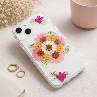 【ほぼ全機種対応スマホケース❁】押し花スマホケース NO.517（ピンク）（着日指定不可） 押し花＆レジン iPhone/Xperia/AQUOS/Galaxy他