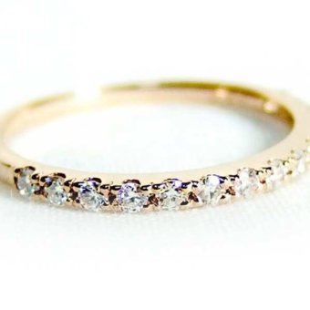 ダイヤモンド リング ハーフエタニティ 0.2ct K18 ピンクゴールド 10.5号 指輪 レディース ジュエリー シンプル 重ね付け 華奢 18金 記念日 プレゼント ギフト