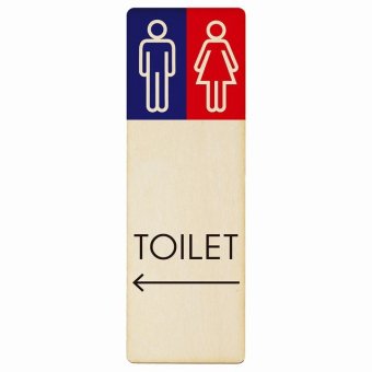 トイレ プレート 木製 男女 G1 左 矢印 長方形 縦書き 9x27cm 方向案内 進路ドア サインステッカー ピクトサイン トイレマーク表示 案内 注意 施設 御手洗 TOILET おしゃれ シンプル 安全対策