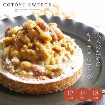 敬老の日 ハロウィン 御歳暮 お歳暮 早割 送料無料  4種のキャラメルナッツタルト 14cm 4名〜6名様用 パーティー 大人 子供 記念日 お祝い 内祝 出産祝 お礼 お返し 人気 お取り寄せ お菓子 ケーキ 送料無料 翌日お届け お取り寄せスイーツ TVで紹介 熨斗対応 パーソナルラッピング対応 詰め合わせ 高級 おしゃれ 可愛い 冷凍発送