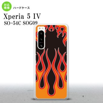 Xperia 5 IV Xperia5 IV スマホケース 背面ケース ハードケース ファイヤー 炎 黒 赤 2022年 10月発売 nk-xp54-1304