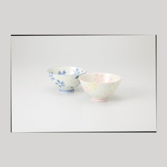 二色桜 ペア茶碗 陶器 美濃焼 やきものの里から、暮らしを贈ります。　ギフト 食器 セット テーブルウェア