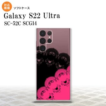 SC-52C SCG14 Galaxy S22 Ultra スマホケース 背面ケースソフトケース レース B 黒 ピンク メンズ レディース nk-s22ul-tp728