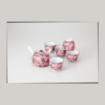 有田焼  彩紅梅急須茶器セット 磁器 有田焼 やきものの里から、暮らしを贈ります。　ギフト 食器 セット テーブルウェア
