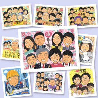 似顔絵 ルビー婚式 贈り物 プレゼント 名入れ ギフト 手描き ルビー婚式 記念日 結婚記念日 結婚40周年 お祝い 大人数 お父さん ご夫婦 家族 両親 夫婦 下書き確認 修正無料 名入れ 一生もの サプライズ 似てる 喜ばれる 40周年 記念 思い出 感謝 バレンタインデー 応援 クリスマス 長寿祝い 感激 傘寿祝い カラフル メモリアル キレイ 還暦祝い