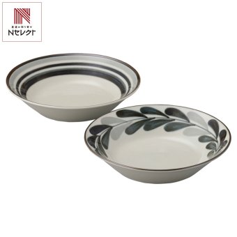 MONOKURO モノクロ 深皿 ペア ギフトセット 磁器 ペア食器 皿 日本製 食器 多用途【沖縄県・離島 配送不可】