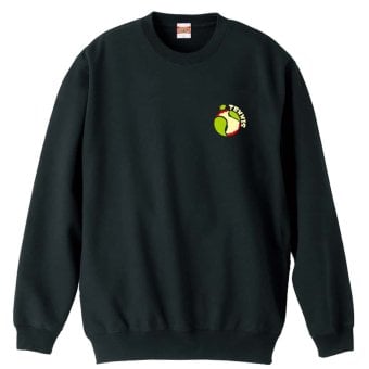 テニス トレーナー スウェット メンズ レディース ジュニア 裏パイル 練習着 おもしろ 名入れ おしゃれ 文字入れ無料 綿100% キッズ 大きいサイズ 「りんごでテニス」 アートワークスコウベ 【送料無料】
