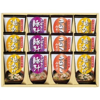 【送料無料・包装無料・のし無料】彩食工房 フリーズドライお味噌汁三種の味詰合せ KF-CO(B4) /ギフト お歳暮 入学祝い 卒業祝い 就職祝い 結婚祝い 誕生日 出産祝い 引越祝い 香典返し 新盆 初盆 御礼 内祝い 快気祝い ご挨拶 志 法事