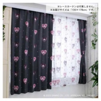 サンリオ カーテン 2枚組 100×178cm メロクロ マイメロディ クロミ 遮光 洗える キャラクター 子供部屋 寝室 おしゃれ かわいい 新生活 模様替え サンリオ正規ライセンス品