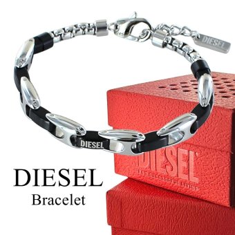 ディーゼル ブレスレット メンズ レディース シルバー ブラック ステンレス チェーン ロゴ ユニセックス アクセサリー 誕生日 記念日 プレゼント ギフト DIESEL 並行輸入品 成人 卒業 入学