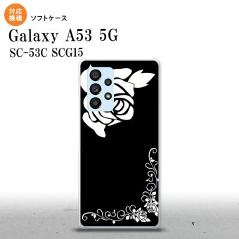 SC-53C SCG015 Galaxy A53 5G スマホケース 背面ケースソフトケース バラ A 黒 白 メンズ レディース nk-a53-tp1068