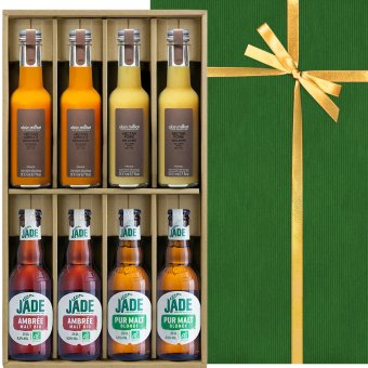 お歳暮 5000円 ビール ジュース 8本 詰め合わせギフト【無料 リボンラッピング メッセージカード】フランス オーガニック ビール 高級 ネクター ジュース 梨 アプリコット おしゃれ 出産内祝い 熨斗 家族 友人 お祝 送料無料
