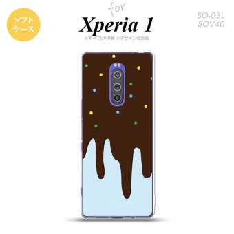 SO-03L SOV40 901SO Xperia 1 スマホケース ソフト カバー アイス 青 nk-xp1-tp348