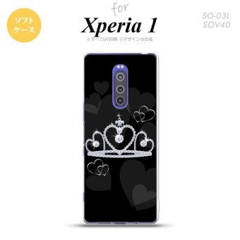 SO-03L SOV40 901SO Xperia 1 スマホケース ソフト カバー クラウン 黒 nk-xp1-tp603