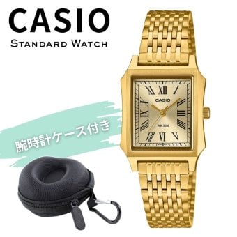 カシオ 腕時計 レディース ゴールド シャンパン アナログ スクエア ローマ数字 クラシック レトロ 海外モデル 逆輸入 小さめ 薄型 メタル 50m防水 仕事 誕生日 プレゼント ギフト CASIO 収納ケース付き 成人 卒業 入学