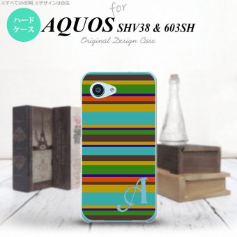 【603sh】【スマホケース/スマホカバー】【アクオス Xx3 ミニ】603sh スマホケース AQUOS Xx3 mini ケース アクオス Xx3 ミニ イニシャル ボーダー ターコイズ nk-603sh-702ini【メール便送料無料】