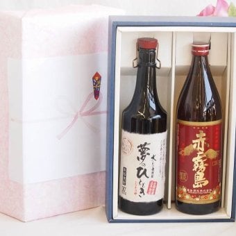 プレミアム焼酎 夢のひとときギフトボックス ５年熟成長期貯蔵麦焼酎夢のひととき30°(大分県)720ml芋焼酎赤霧島25°(宮崎県)900ml