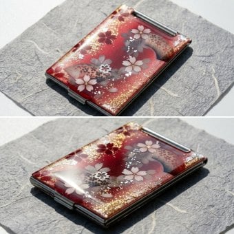 コンパクトミラー『湯』名入れ 送料無料 和柄 和風 和モダン 和雑貨 和小物 手鏡 折りたたみ 桜 伝統工芸 職人 手作り ハンドメイド 記念日 プレゼント ギフト クリスマス