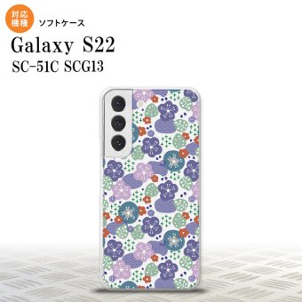 SC-51C SCG13 Galaxy S22 スマホケース 背面ケースソフトケース 花柄 春 紫 メンズ レディース nk-s22-tp1706