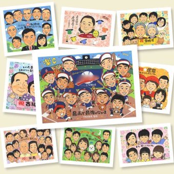 卒団 似顔絵 プレゼント 手描き ギフト 贈り物 名入れ 卒部 部活 スポーツ少年団 卒団 引退 スポ少 記念 大人数 仲間 監督 先輩 コーチ 下書き確認 修正無料 名入れ 喜ばれる 実績多数 一生もの かわいい 引退 思い出 部活 仲間 快気祝い 色紙 二次会 家族 同窓会 還暦祝い 古希祝い サプライズ 長寿祝い 闘病中の方への励まし ウェディングギフト
