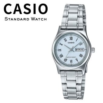 箱なし カシオ 腕時計 レディース アイスブルー 水色 ブルー シルバー ローマ数字 日付 曜日 アナログ 小さめ CASIO 海外モデル 逆輸入 女性 仕事 プレゼント ギフト 成人 卒業 入学