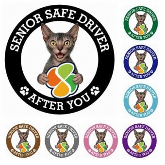 カーサイン 高齢者マーク SENIOR SAFE DRIVER ライコイ ステッカー シール 直径13cm 肉球 日本製 車