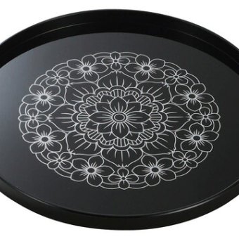 8.3丸盆　蓮華　 インテリア 漆器 盆 カタログギフト 景品 粗品