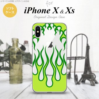【iPhoneX】【スマホケース/スマホカバー】【アイフォンX】iPhoneX スマホケース カバー アイフォンX ファイヤー 抜き×緑 nk-ipx-tp1315【メール便送料無料】