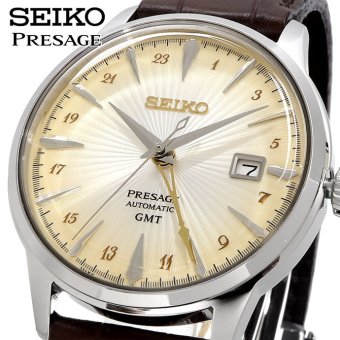 SEIKO 腕時計 セイコー 時計 ウォッチ 【日本製 Made in Japan】 PRESAGE プレザージュ Cocktail Time カクテルタイム GMT アイボリーメタリックグラデーション レザーバンド SSK041J1 [並行輸入品]