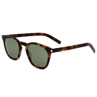 サンローラン Saint Laurent サングラス グローバルフィット UVカット ウェリントン アイウェア SL 28 SLIM-003 メンズ レディース ユニセックス ハバナ+グリーン 国内正規品